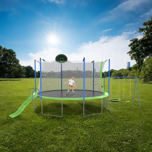 All in one trampoline set