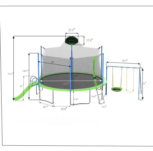 All in one trampoline set